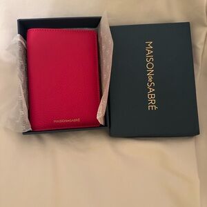 Maison de Sabré Shibuya Fuchsia Leather Passport Wallet